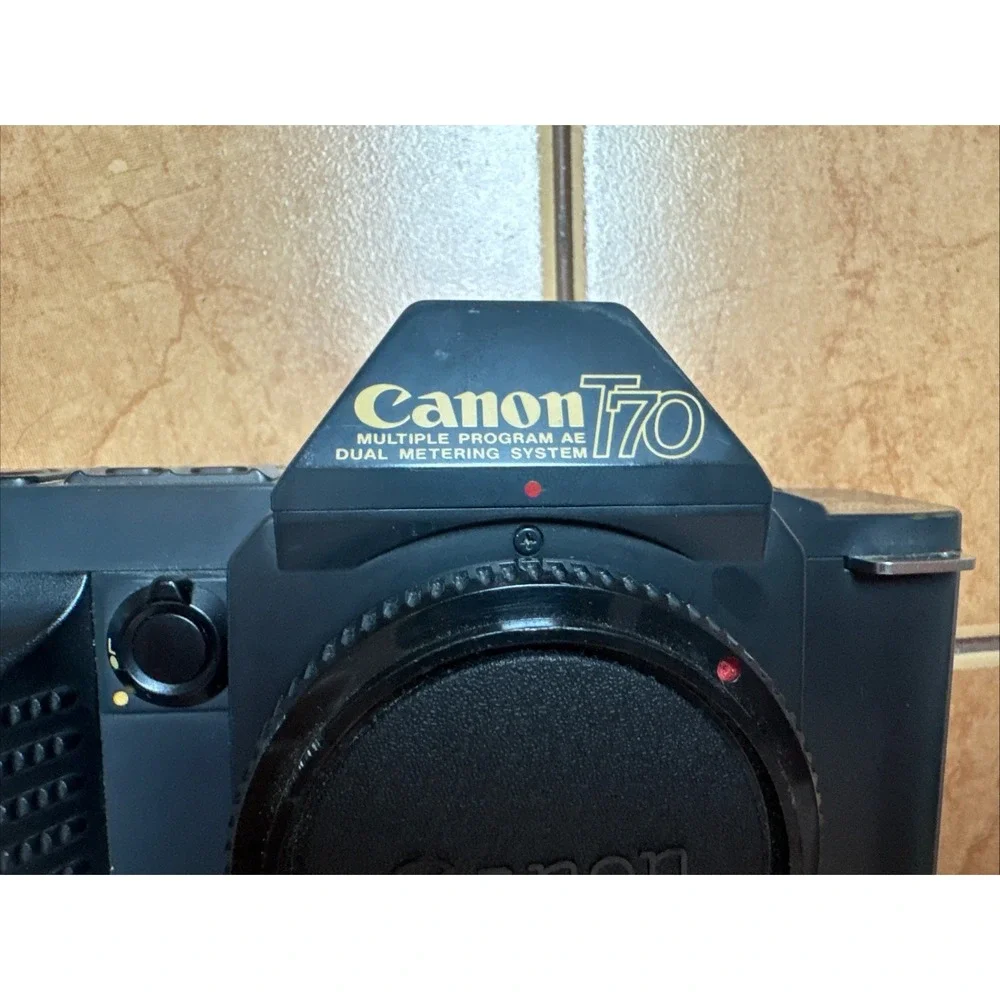 Canon T-70 35m Camera Body, Command Back, Repair‎ Only - Broken Battery Cover